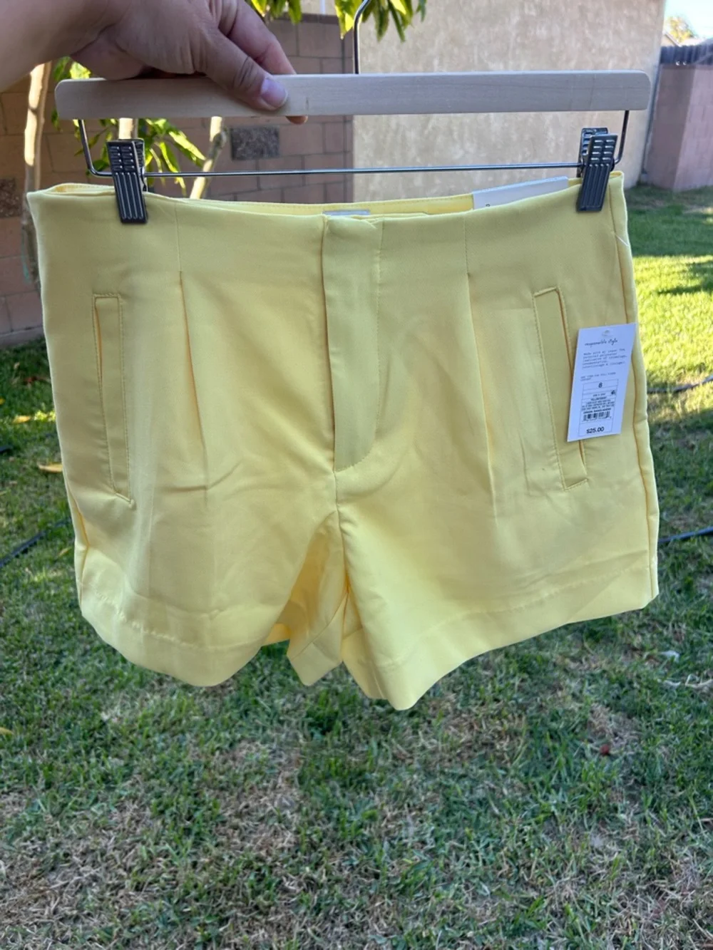 a new day Yellow High-Rise Tailored Women's Shorts